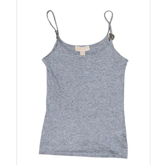 Gray XS Michael Kors tank top with silver logo decals on straps EUC - Picture 1 of 7